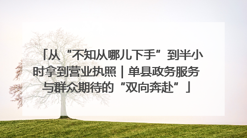 从“不知从哪儿下手”到半小时拿到营业执照｜单县政务服务与群众期待的“双向奔赴”