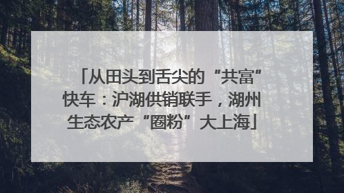 从田头到舌尖的“共富”快车：沪湖供销联手，湖州生态农产“圈粉”大上海