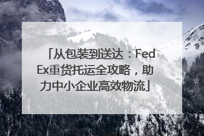 从包装到送达：FedEx重货托运全攻略，助力中小企业高效物流