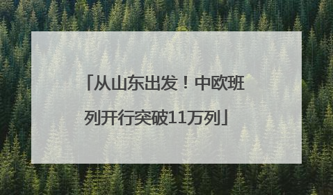 从山东出发！中欧班列开行突破11万列