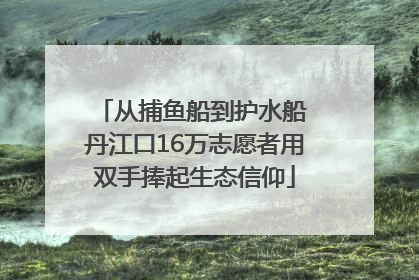 从捕鱼船到护水船 丹江口16万志愿者用双手捧起生态信仰