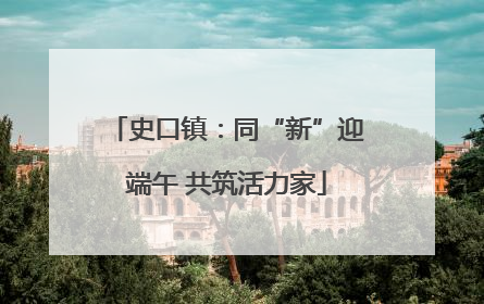 史口镇：同“新”迎端午 共筑活力家