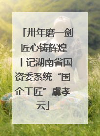 卅年磨一剑 匠心铸辉煌丨记湖南省国资委系统“国企工匠”虞孝云