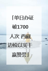 单日办证破1700人次 西藏边检以实干赢赞誉
