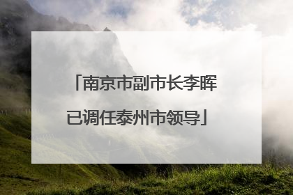 南京市副市长李晖已调任泰州市领导