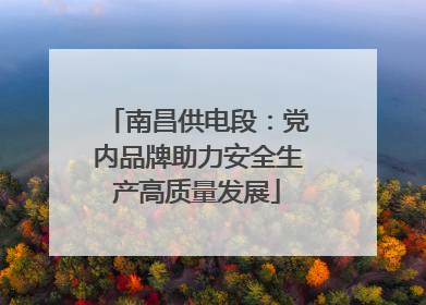 南昌供电段：党内品牌助力安全生产高质量发展