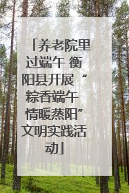 养老院里过端午 衡阳县开展“粽香端午 情暖蒸阳”文明实践活动