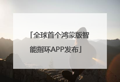 全球首个鸿蒙版智能指环APP发布