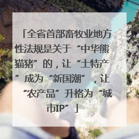 全省首部畜牧业地方性法规是关于“中华熊猫猪”的，让“土特产”成为“新国潮”，让“农产品”升格为“城市IP”
