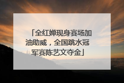 全红婵现身赛场加油助威，全国跳水冠军赛陈艺文夺金