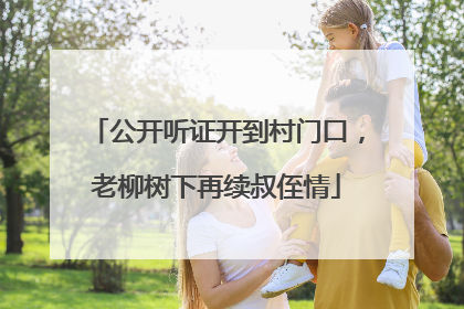 公开听证开到村门口，老柳树下再续叔侄情