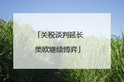 关税谈判延长 美欧继续博弈