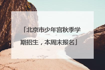 北京市少年宫秋季学期招生，本周末报名