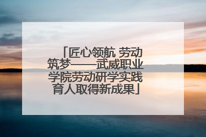匠心领航 劳动筑梦——武威职业学院劳动研学实践育人取得新成果