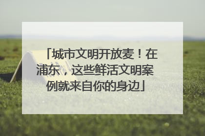 城市文明开放麦！在浦东，这些鲜活文明案例就来自你的身边