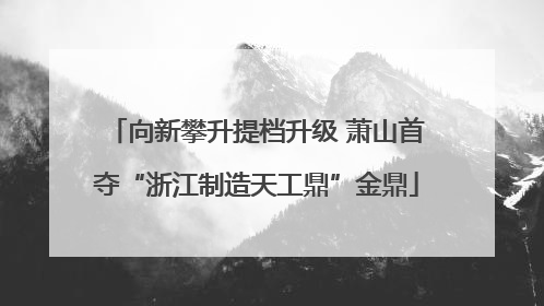 向新攀升提档升级 萧山首夺“浙江制造天工鼎”金鼎