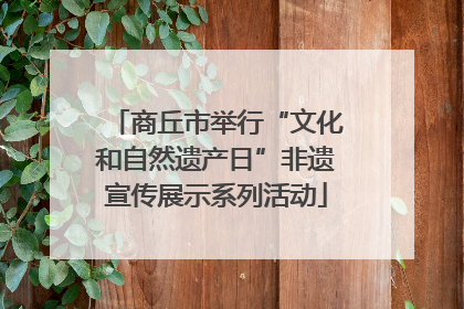 商丘市举行“文化和自然遗产日”非遗宣传展示系列活动