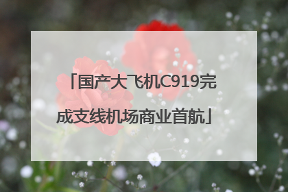 国产大飞机C919完成支线机场商业首航