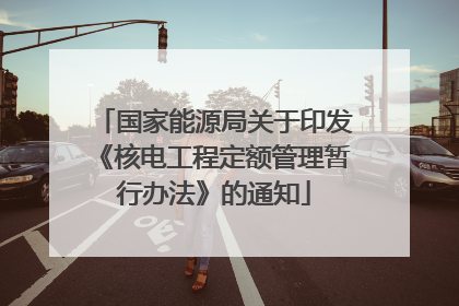 国家能源局关于印发《核电工程定额管理暂行办法》的通知