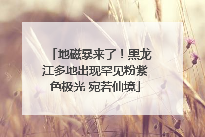 地磁暴来了！黑龙江多地出现罕见粉紫色极光 宛若仙境