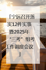 宁远召开落实12件实事暨2025年“三考”组考工作调度会议