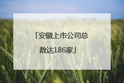 安徽上市公司总数达186家