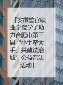 安徽警官职业学院学子助力合肥市第三届“小手牵大手、共建法治城”公益普法活动