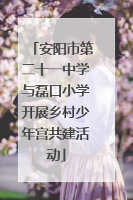 安阳市第二十一中学与磊口小学开展乡村少年宫共建活动