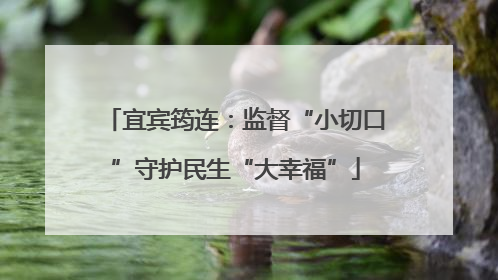 宜宾筠连：监督“小切口”守护民生“大幸福”