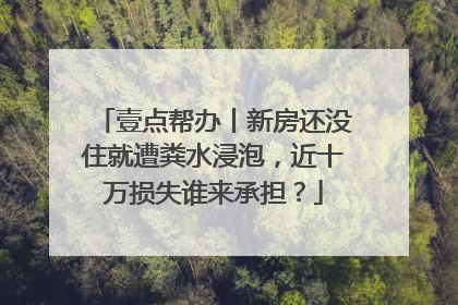 壹点帮办丨新房还没住就遭粪水浸泡，近十万损失谁来承担？