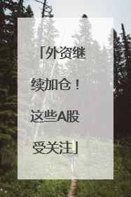 外资继续加仓！这些A股受关注