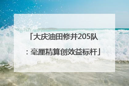 大庆油田修井205队：毫厘精算创效益标杆