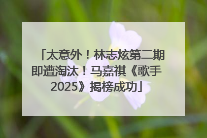 太意外！林志炫第二期即遭淘汰！马嘉祺《歌手2025》揭榜成功