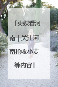 央媒看河南｜关注河南抢收小麦等内容
