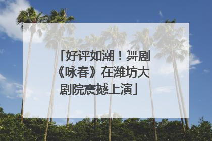 好评如潮！舞剧《咏春》在潍坊大剧院震撼上演