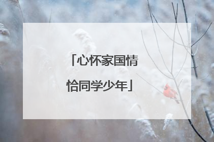 心怀家国情 恰同学少年