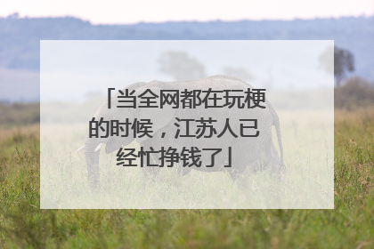 当全网都在玩梗的时候，江苏人已经忙挣钱了