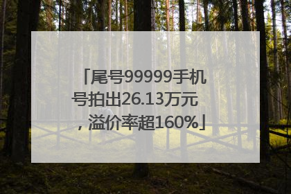 尾号99999手机号拍出26.13万元,溢价率超160%
