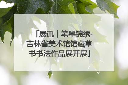 展讯｜笔墨锦绣·吉林省美术馆馆藏草书书法作品展开展