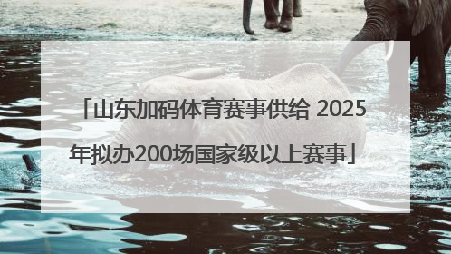 山东加码体育赛事供给 2025年拟办200场国家级以上赛事