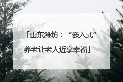 山东潍坊：“嵌入式”养老让老人近享幸福
