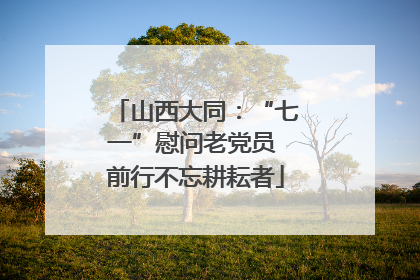 山西大同：“七一”慰问老党员 前行不忘耕耘者