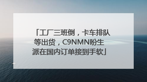工厂三班倒，卡车排队等出货，C9NMN盼生派在国内订单接到手软