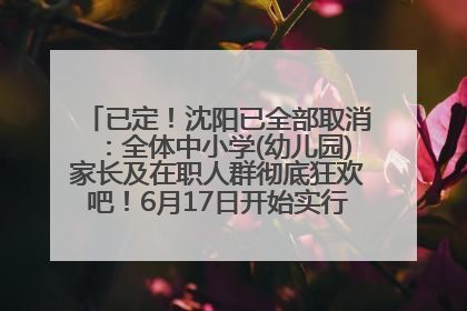 已定！沈阳已全部取消：全体中小学(幼儿园)家长及在职人群彻底狂欢吧！6月17日开始实行！18岁及以上可参加25年学历提升报名！
