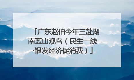 广东赵伯今年三赴湖南蓝山观鸟（民生一线·银发经济促消费）