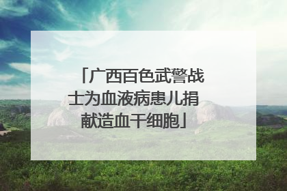广西百色武警战士为血液病患儿捐献造血干细胞