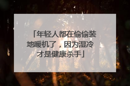 年轻人都在偷偷装地暖机了，因为湿冷才是健康杀手