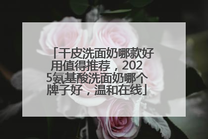 干皮洗面奶哪款好用值得推荐，2025氨基酸洗面奶哪个牌子好，温和在线