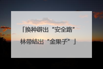 换种辟出“安全路” 林带结出“金果子”