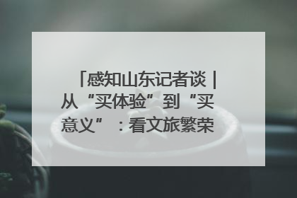 感知山东记者谈｜从“买体验”到“买意义”：看文旅繁荣背后的幸福新定义